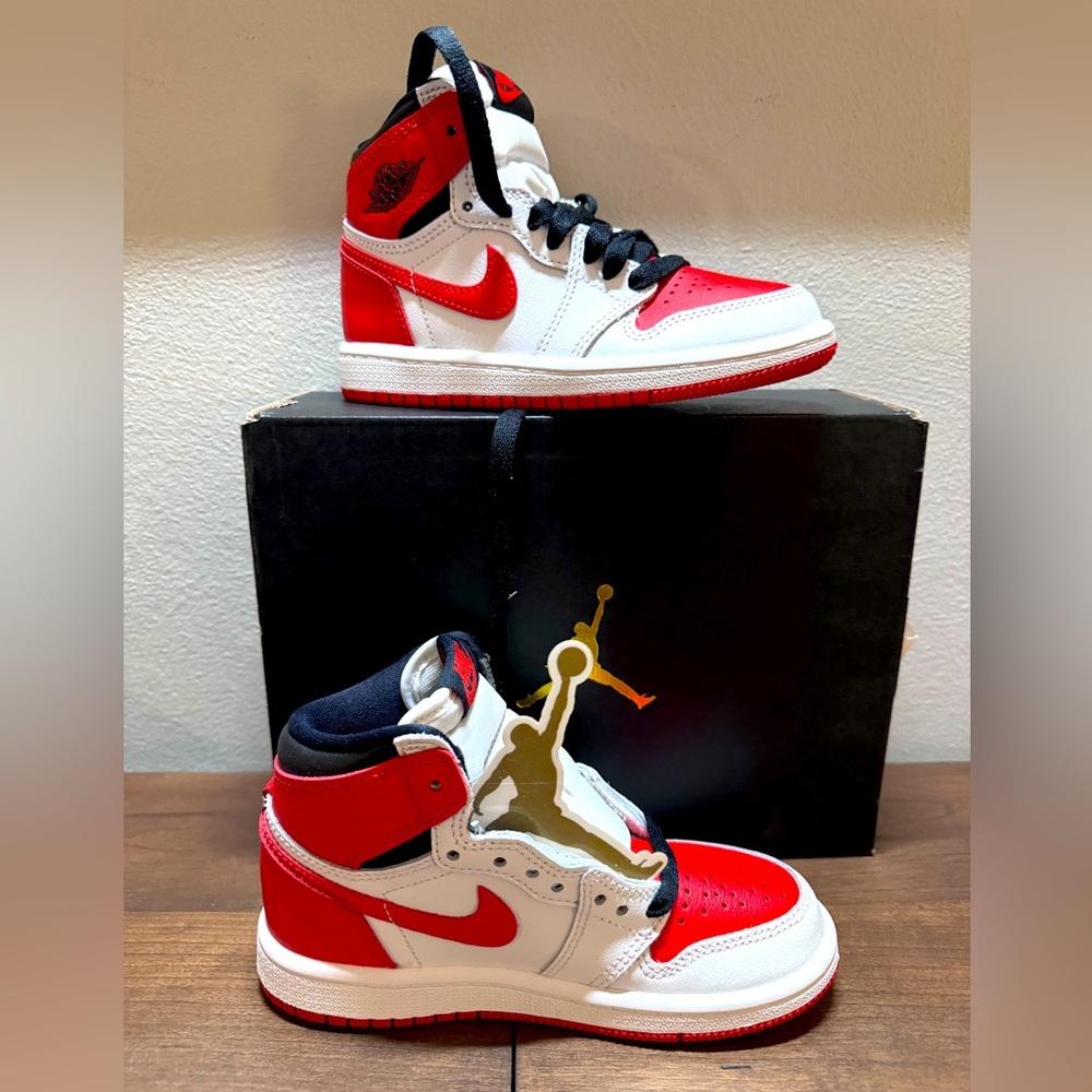 Nike Air Jordan 1 High OG Kids 11c Heritage Red White NEW